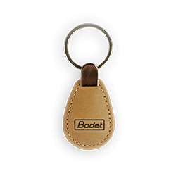 badge sleutelhanger leder